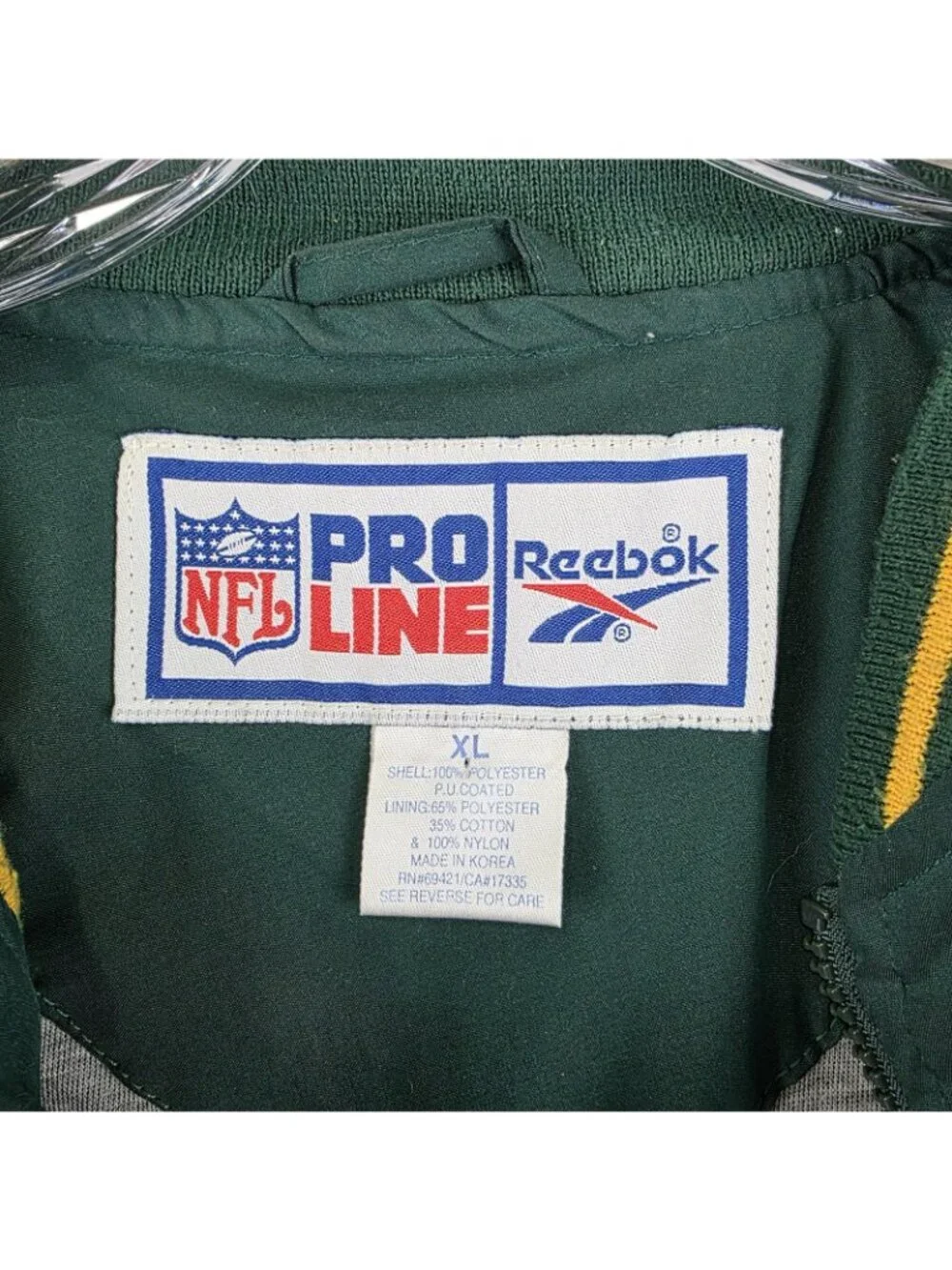 Vintage Green Bay Packers Jacket Mens XL Green Reebok Pro Line Pullover NFL